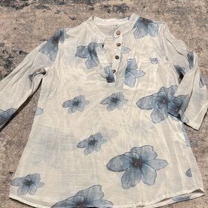 Floral Button-Up Blouse